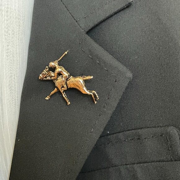 Polo Horse and Rider Pin - Picture 1 of 4